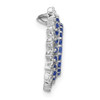 14k White Gold Sapphire and Diamond Sunburst Chain Slide Pendant