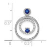 14k White Gold Sapphire and Diamond Circles Pendant