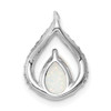 Sterling Silver Rhodium Plated CZ and Lab Created Opal Chain Slide Pendant QP5333