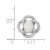 Sterling Silver Rhodium Plated CZ and Lab Created Opal Chain Slide Pendant QP5096
