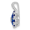 Sterling Silver Rhodium Plated Diamond & Sapphire Flower Pendant