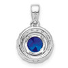 Sterling Silver Rhodium Plated White Topaz & Sapphire Pendant QP2995S