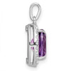 Sterling Silver Rhodium-plated Oval 1.75 Amethyst/White Topaz Pendant