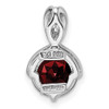 Sterling Silver Rhodium-plated Circle 2.67t.w. Garnet/White Topaz Pendant