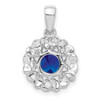Sterling Silver Rhodium Plated White Topaz & Sapphire Pendant QP3003S