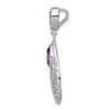 Sterling Silver Rhodium-plated Polished Amethyst Pendant