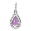 Sterling Silver Rhodium-plated Amethyst Teardrop Pendant