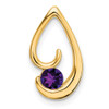 14k Yellow Gold Amethyst Chain Slide Pendant