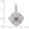 Sterling Silver Amethyst Pendant QP297