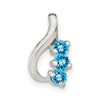 Sterling Silver Blue Topaz Chain Slide Pendant