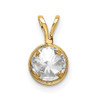 14k Yellow Gold 6mm Cubic Zirconia Bezel Pendant XP301CZ