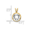 14k Yellow Gold 8mm Cubic Zirconia Bezel Pendant