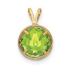 14k Yellow Gold 8mm Peridot Bezel Pendant