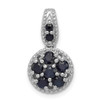 Sterling Silver Rhodium-plated & Sapphire Circle Pendant