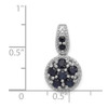 Sterling Silver Rhodium-plated & Sapphire Circle Pendant