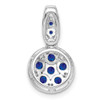 Sterling Silver Rhodium-plated & Sapphire Circle Pendant