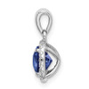 Sterling Silver Rhodium-plated Created Blue/White Sapphire Pendant