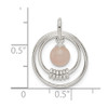 Sterling Silver Polished Pink Quartzite in Circles Pendant