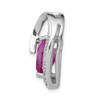 14k White Gold 1/8ctw. Diamond and Created Pink Sapphire Chain Slide Pendant