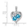 Sterling Silver Rhodium-plated Blue Topaz Diamond Pendant QP3139BT