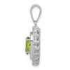 Sterling Silver Peridot and CZ Pendant