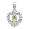 Sterling Silver Peridot and CZ Pendant