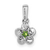 Sterling Silver Rhodium-plated Floral Peridot Pendant