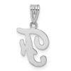 14k White Gold Script Letter F Initial Pendant