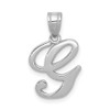 14k White Gold Script Letter G Initial Pendant