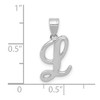 14k White Gold Script Letter L Initial Pendant