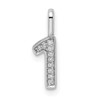 14k White Gold Diamond Number 1 Pendant PM8370-1-004-WA