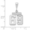 14k White Gold Small Polished Number 69 Pendant