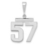 14k White Gold Medium Polished Number 57 Pendant