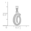 14k White Gold Script Letter O Initial Pendant