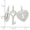 Sterling Silver Antiqued CZ 3 Piece Forever Pendant