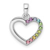 Sterling Silver Rhodium-plated Crystal Heart Pendant