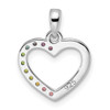 Sterling Silver Rhodium-plated Crystal Heart Pendant