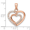 Pink Sterling Silver CZ Double Heart Pendant