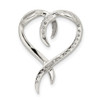 Sterling Silver Rhodium-plated CZ Heart Chain Slide Pendant QP1345