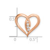 14k Rose Gold Diamond Polished Heart Chain Slide Pendant