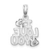 Sterling Silver Polished I LOVE YOU w/Hearts Pendant