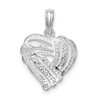 Sterling Silver Polished Wrap Design Fancy Heart Pendant