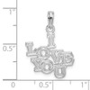 Sterling Silver Polished I LOVE YOU Pendant