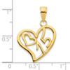 14k Yellow Gold #15 Heart Pendant