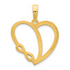 14k Yellow Gold Infinity Heart Pendant