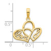 14k Yellow Gold Heart LOVE Infinity Symbol Pendant