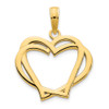 14k Yellow Gold Heart in a Heart Pendant D5058