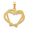 14k Yellow Gold Heart in a Heart Pendant D5058