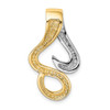 14k Two-tone Gold Reversible Fancy Omega Slide Pendant