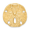 14k Yellow Gold Polished Fits up to 8mm on Both Small Sand Dollar Slide Pendant